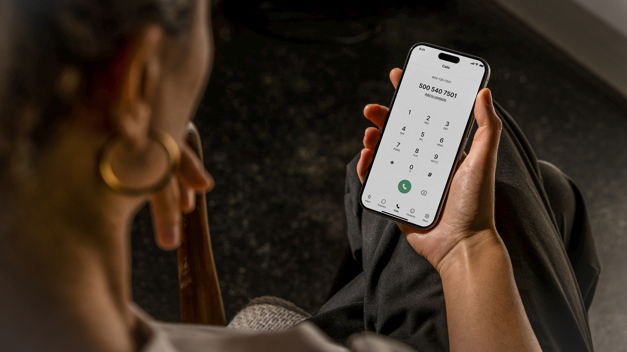 business phone number screen on mobile